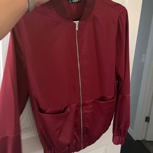 Deep Red bomber style jacket